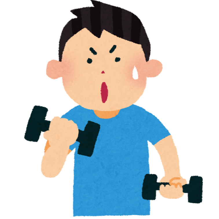 ウエイトトレーニングを頑張る男性
