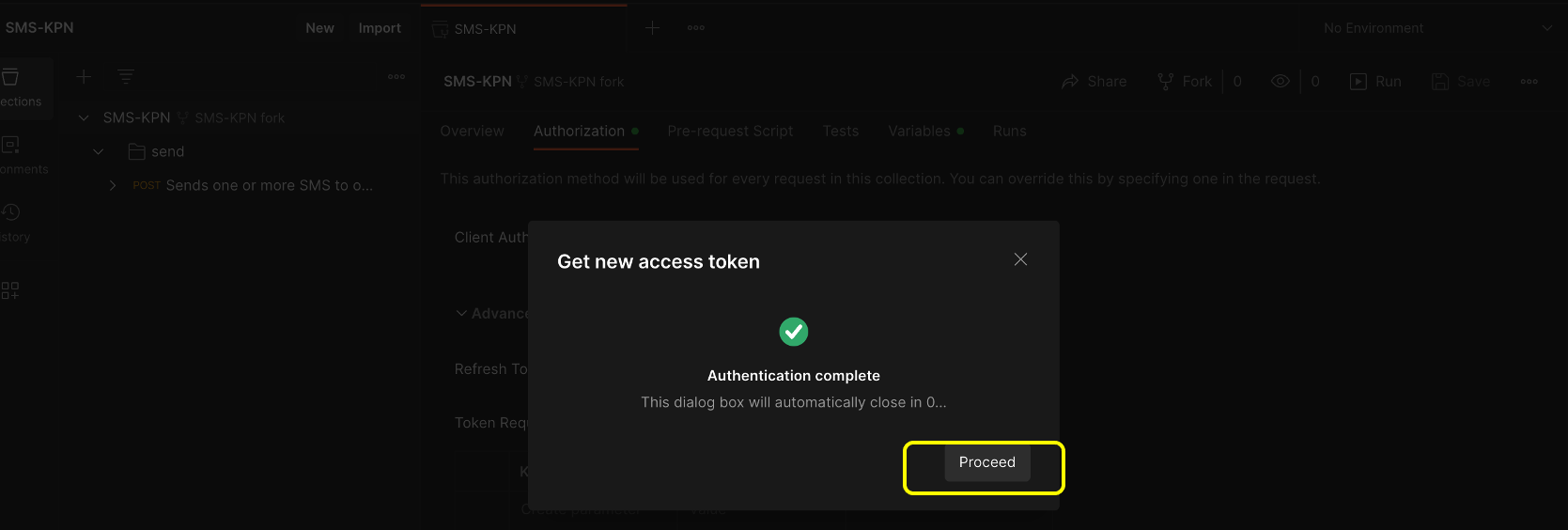 This will open a pop-up and Click Proceed