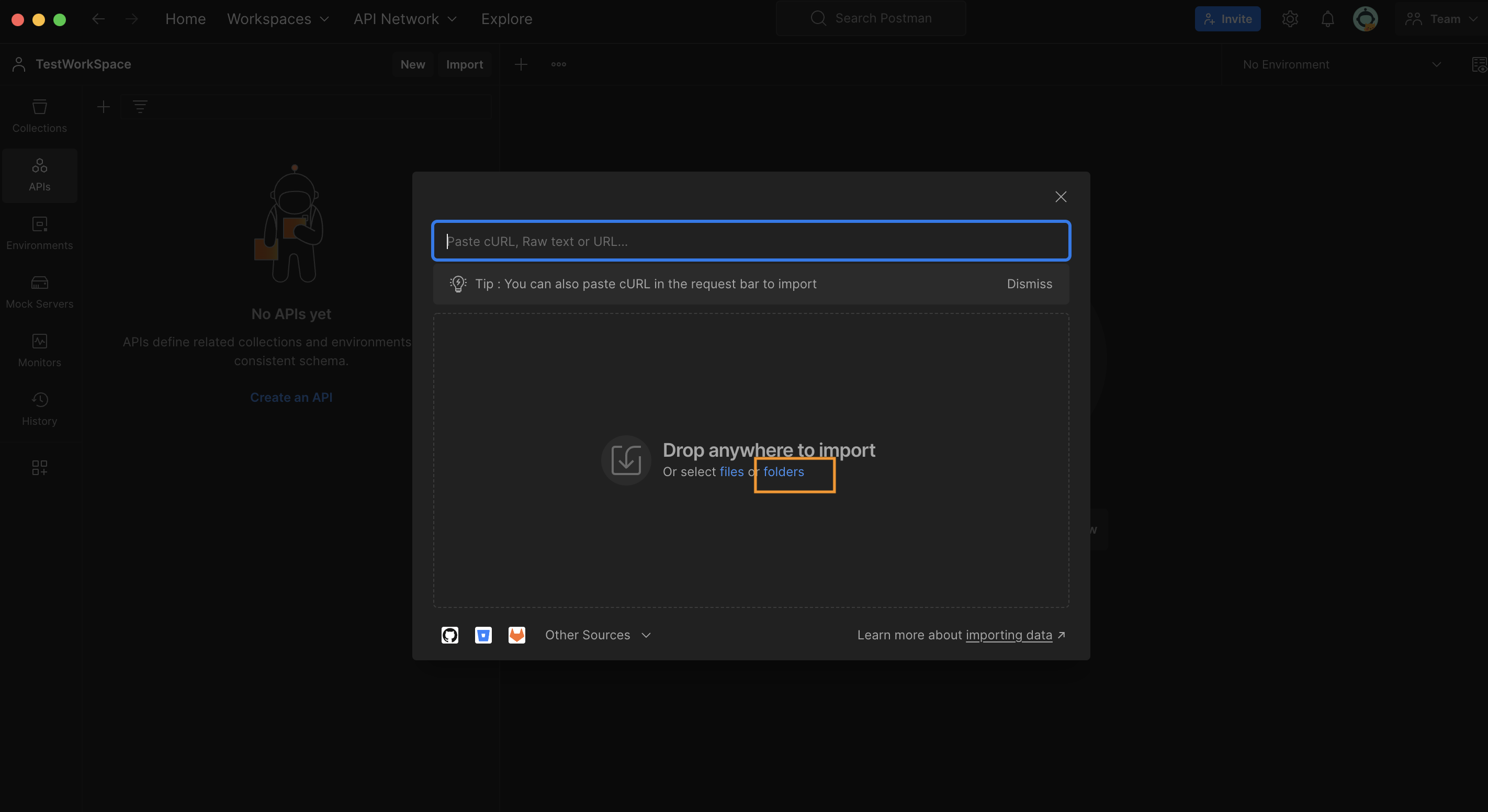 Select the folder option