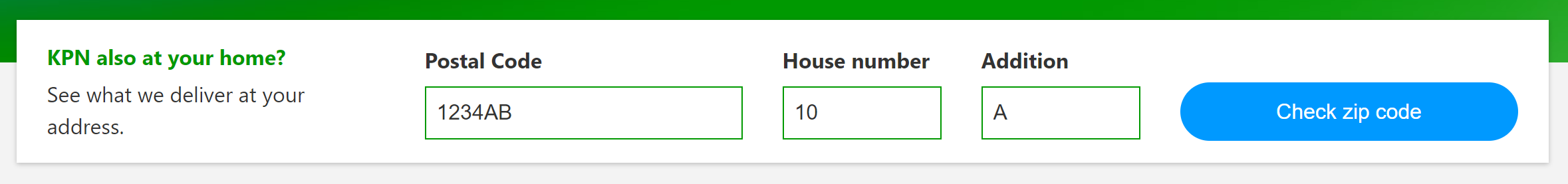 KPN Internet Speed Check example address