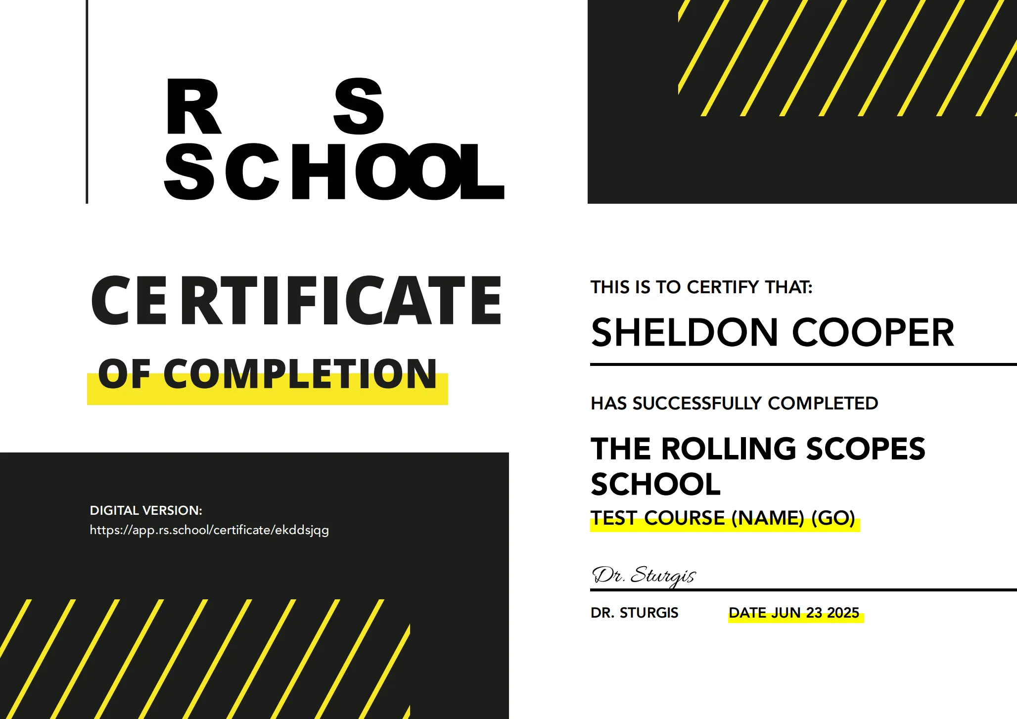 certificate