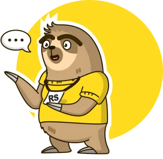 Sloth talking on the stage