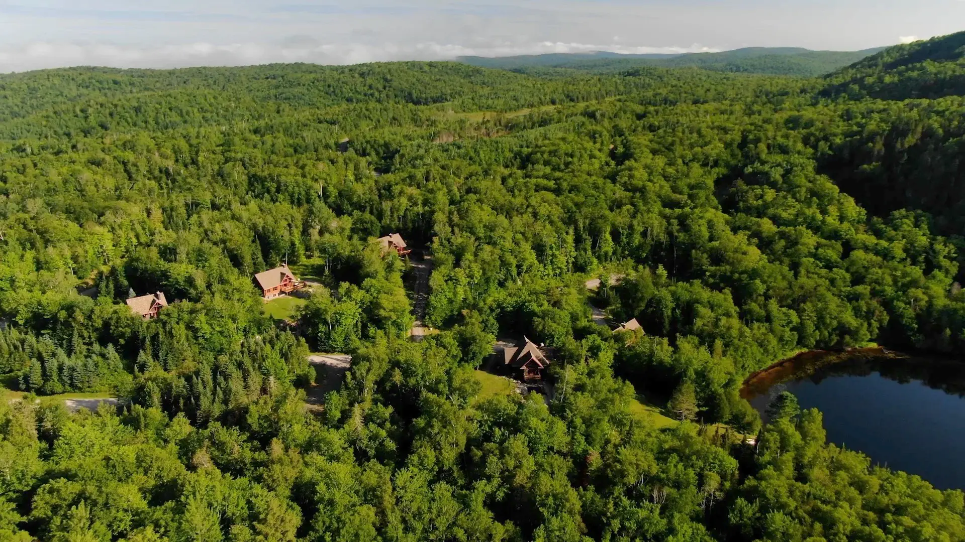 Nestled in the Laurentian Mountains on the edge of Mont-Tremblant National Park is Chemin du Lac-Cache, one of the most coveted development-ready resorts in Canada. The impeccably maintained 483.43 acres consists of four 3-5 bedroom guest cabins and an ex