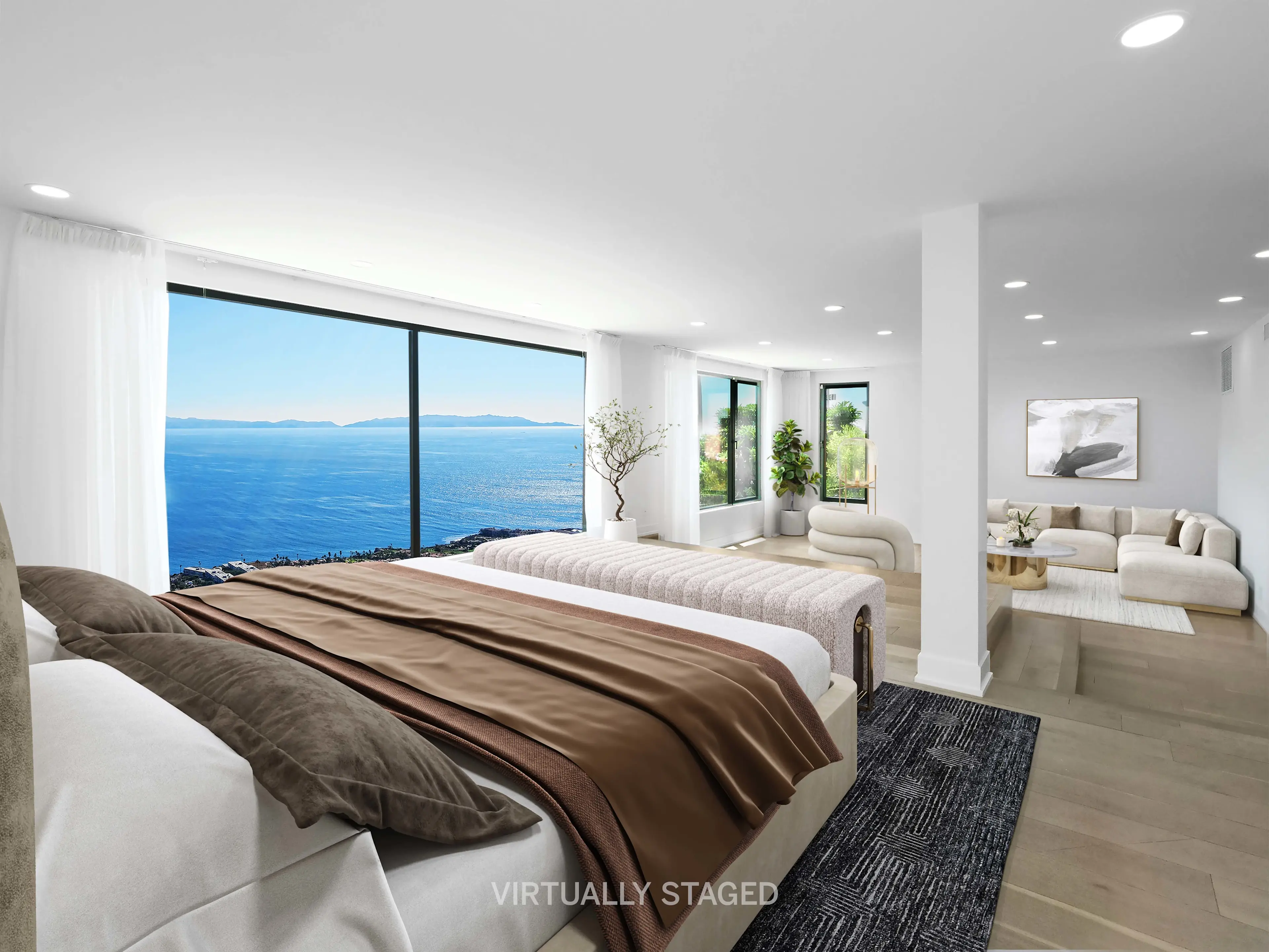 Positioned on a quiet cul-de-sac in the prestigious Sea Crest Community on the Palos Verdes Peninsula, this modern estate offers breathtaking vistas.