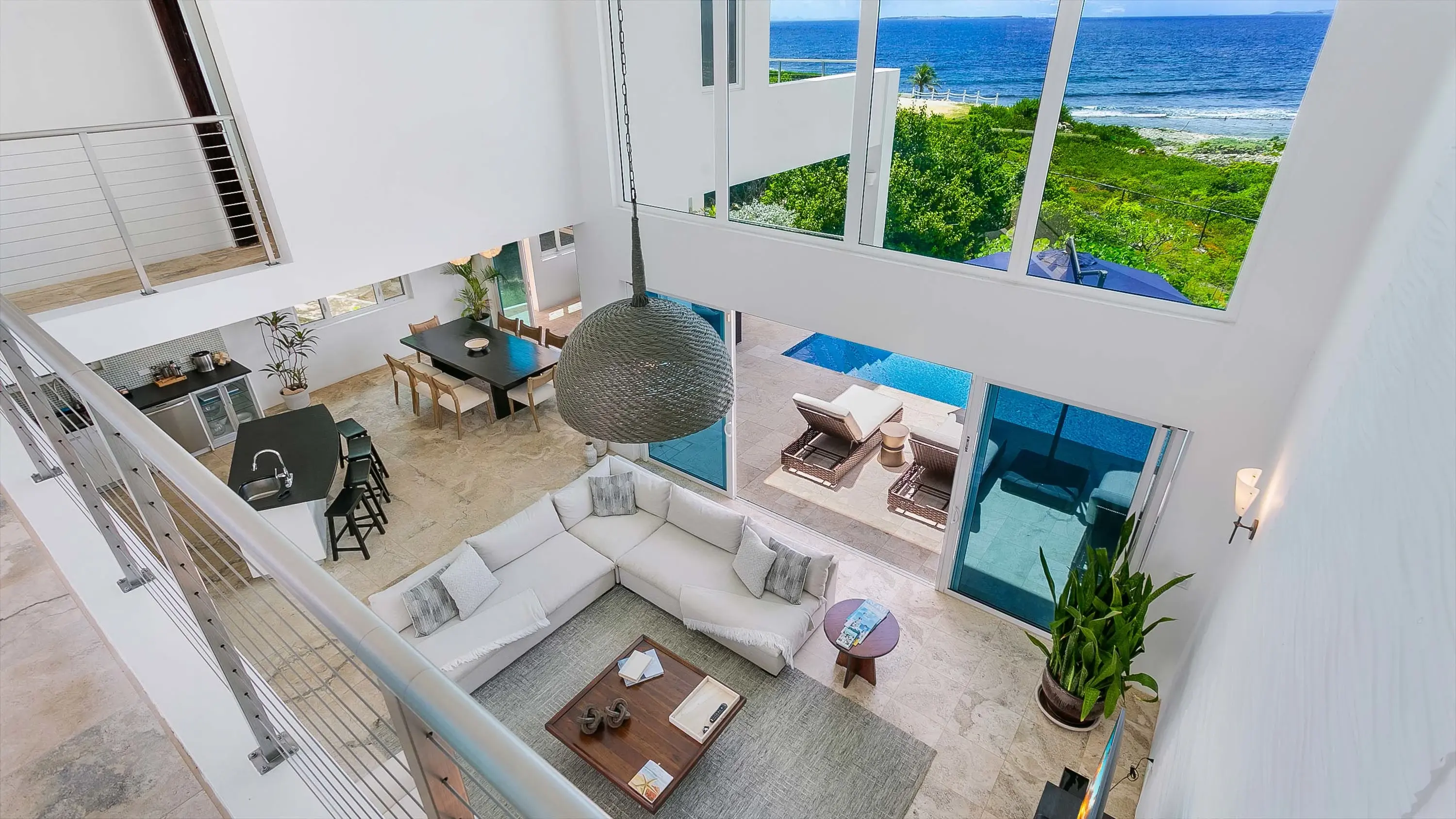 Tequila Sunrise is a gorgeous beachfront escape with unparalleled amenities on the island of Anguilla. Situated between Sandy Hill Bay and Long Pond Bay, the villa has an atmosphere of serenity and tranquility. The contemporary-style home has ample entert