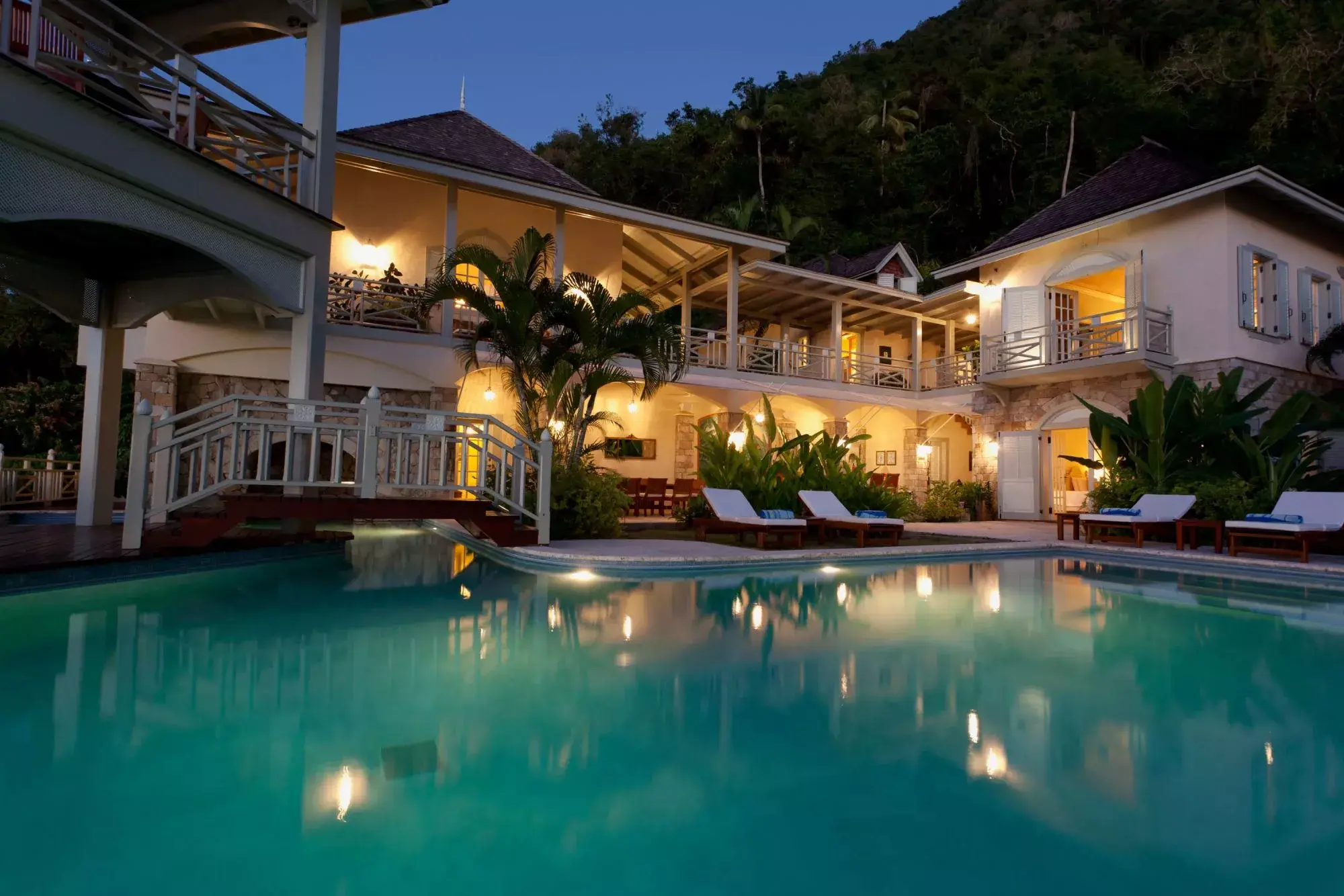 Located near the tranquil fishing village of Soufriere, Arc en Ciel sits between the iconic peaks of the Pitons in the exclusive Beau Estate on the coveted West Coast of St. Lucia. This breathtaking villa is built on a UNESCO World Heritage Site, putting 