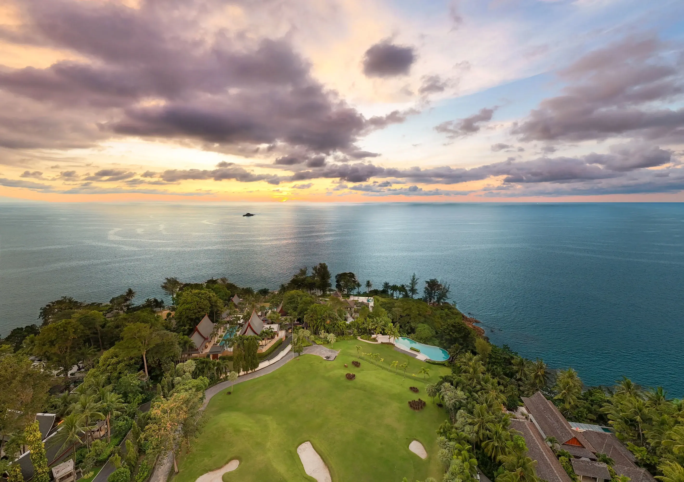 An extraordinary opportunity awaits you at a private five-star resort in Phuket, Thailand, where four adjoining plots of land offers the canvas for your personal dream estate. 