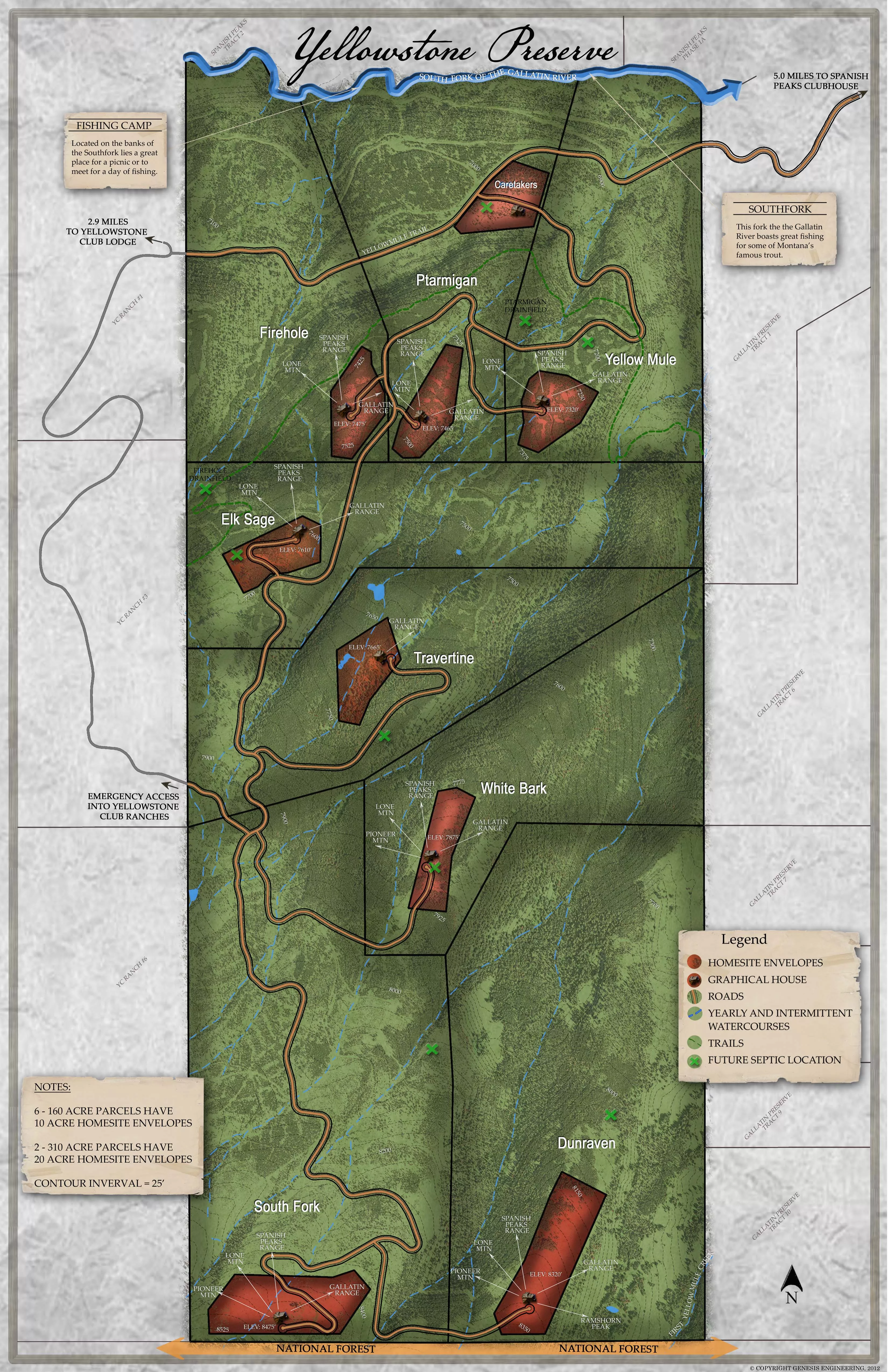 Yellowstone Preserve, Big Sky, Montana  - YP_Sitemap-May_2012_dhxshg