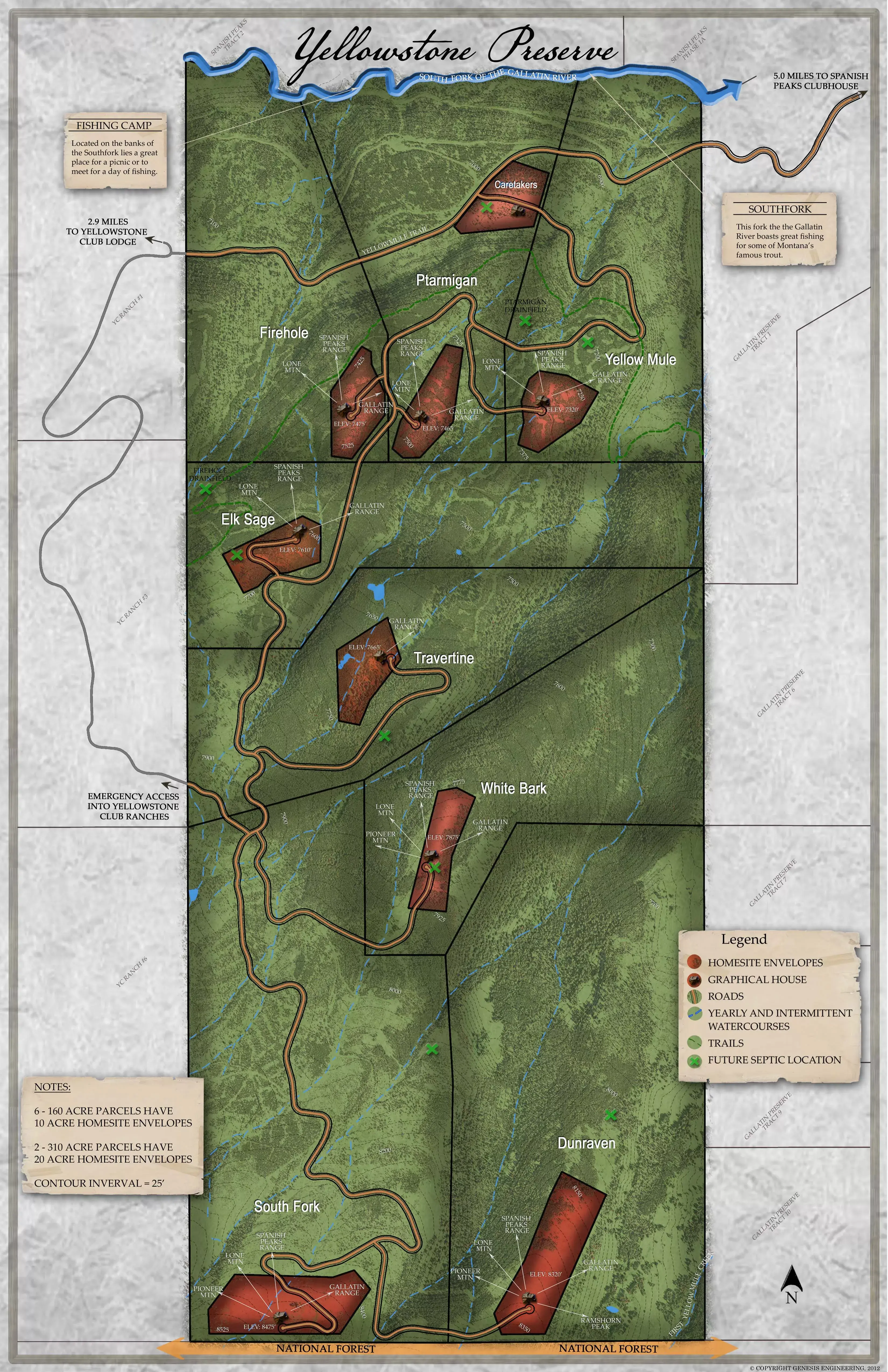 Yellowstone Preserve, Big Sky, Montana  - YP_Sitemap-May_2012_dhxshg