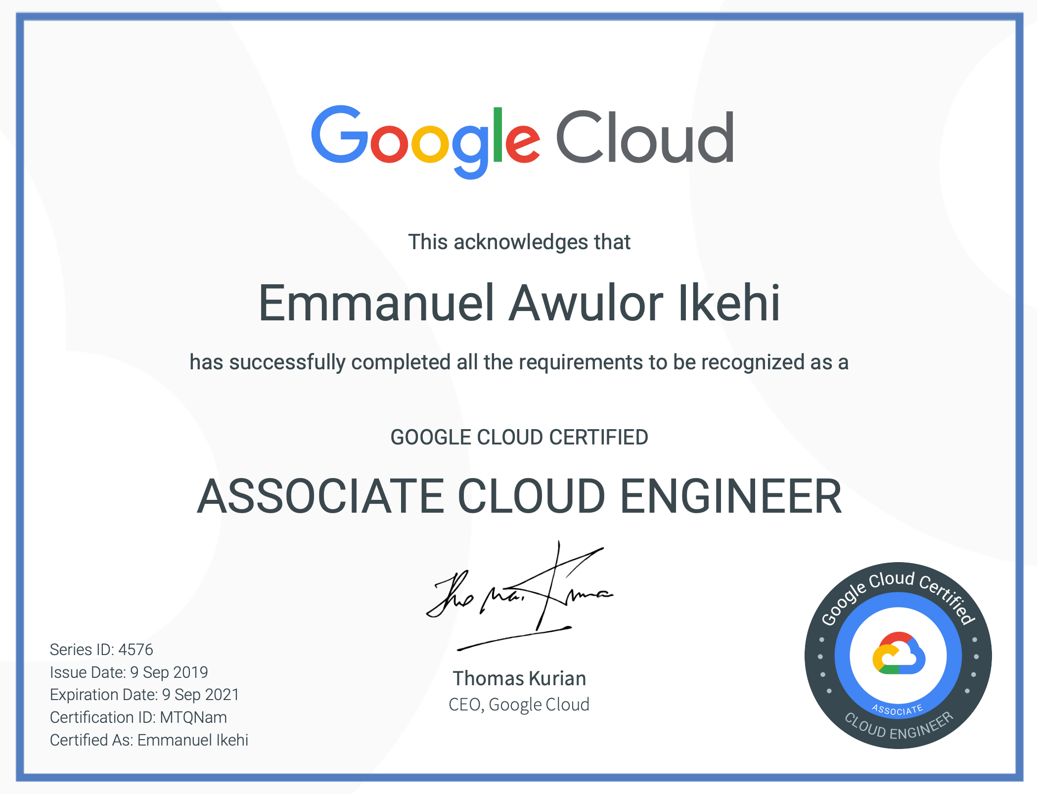 Acing the google associate cloud engineer certification | Emmanue Ikehi