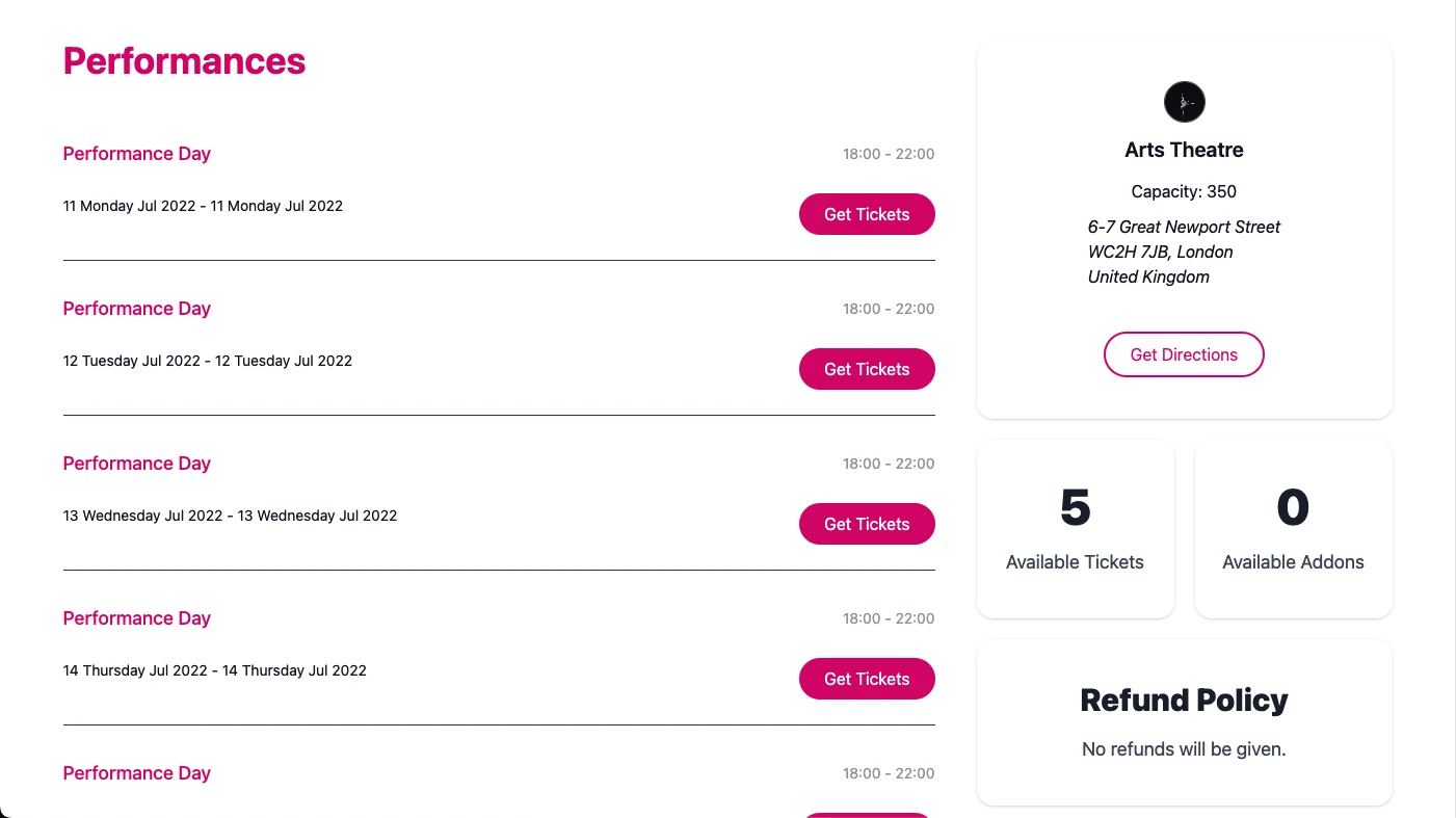 Performances Screenshot