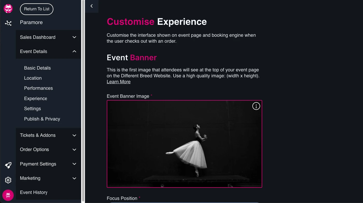 Customise Interface Screenshot