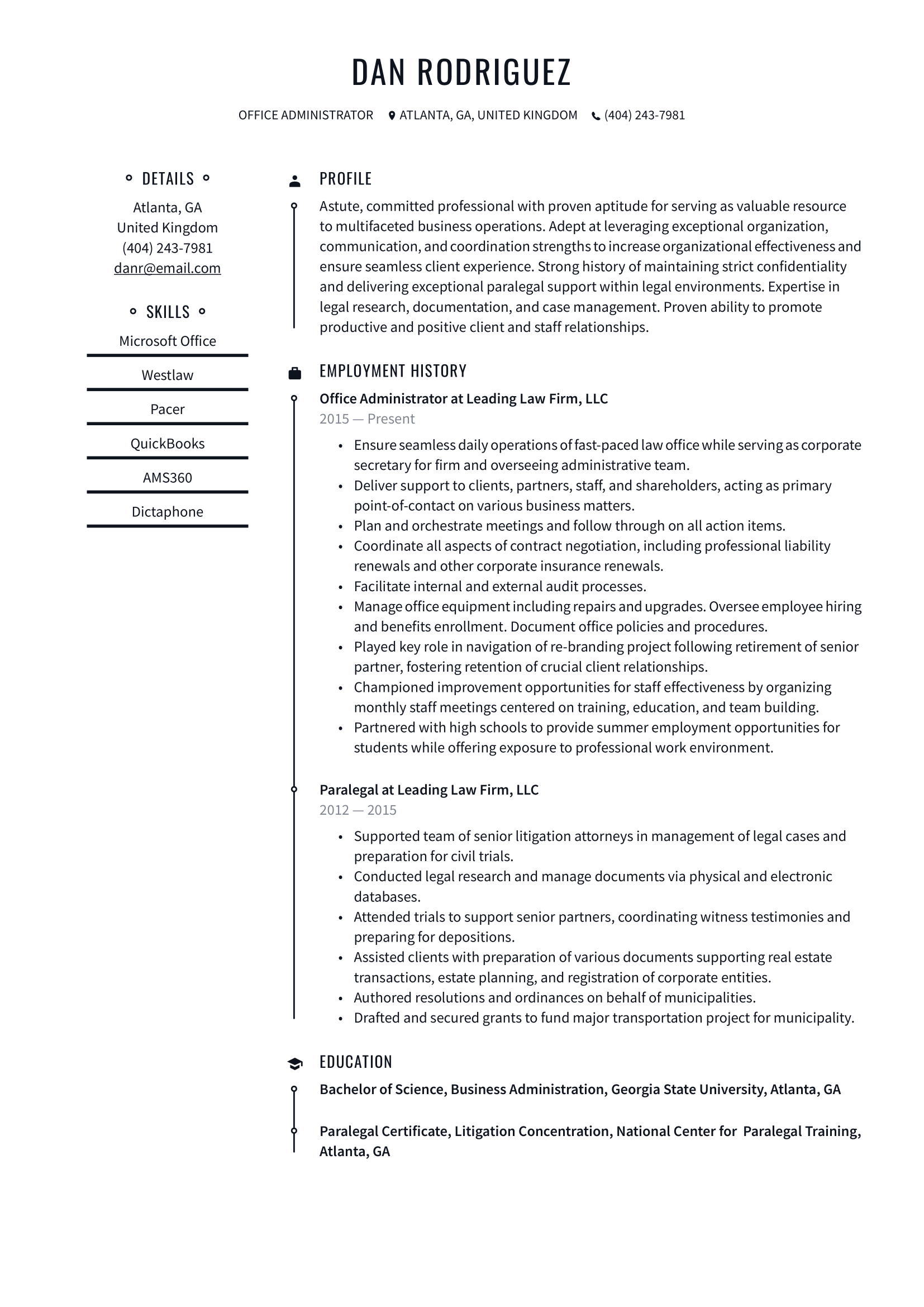 Office Administrator Resume Example & Writing Guide