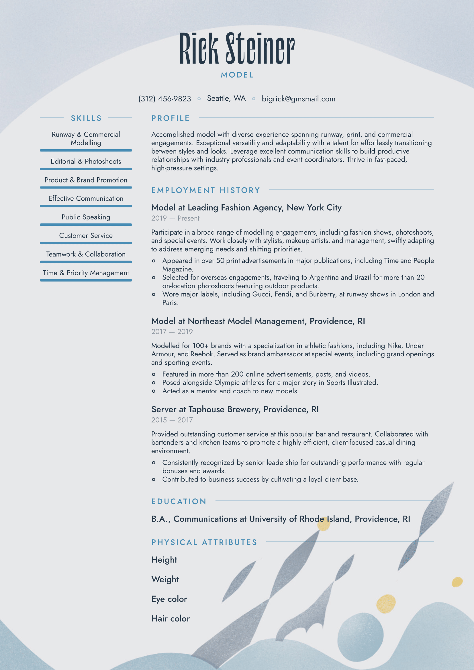 Model Resume Example & Writing Guide