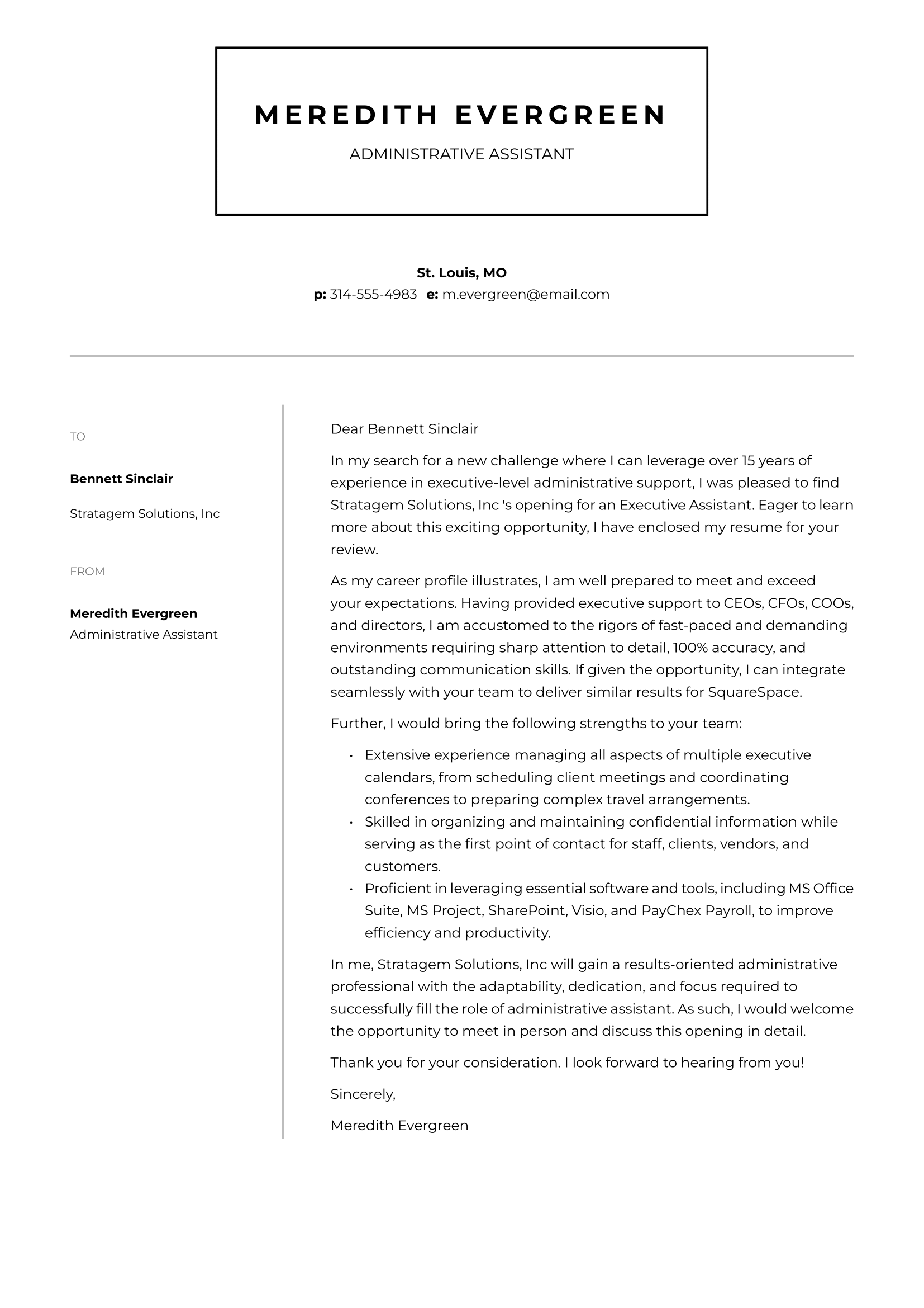 Administrative Assistant Cover Letter Example & Writing Guide