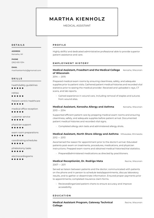 Medical Assistant Resume Example & Writing Guide