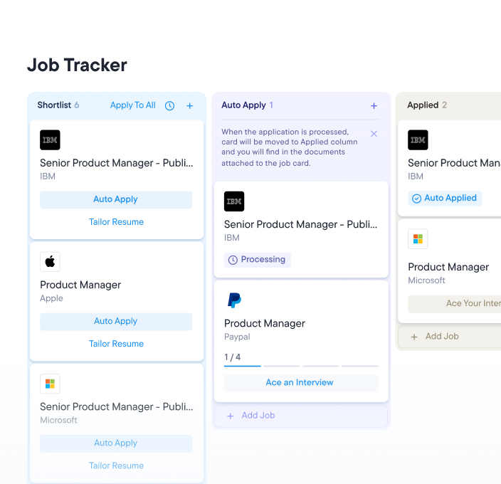 Visually track your job applications