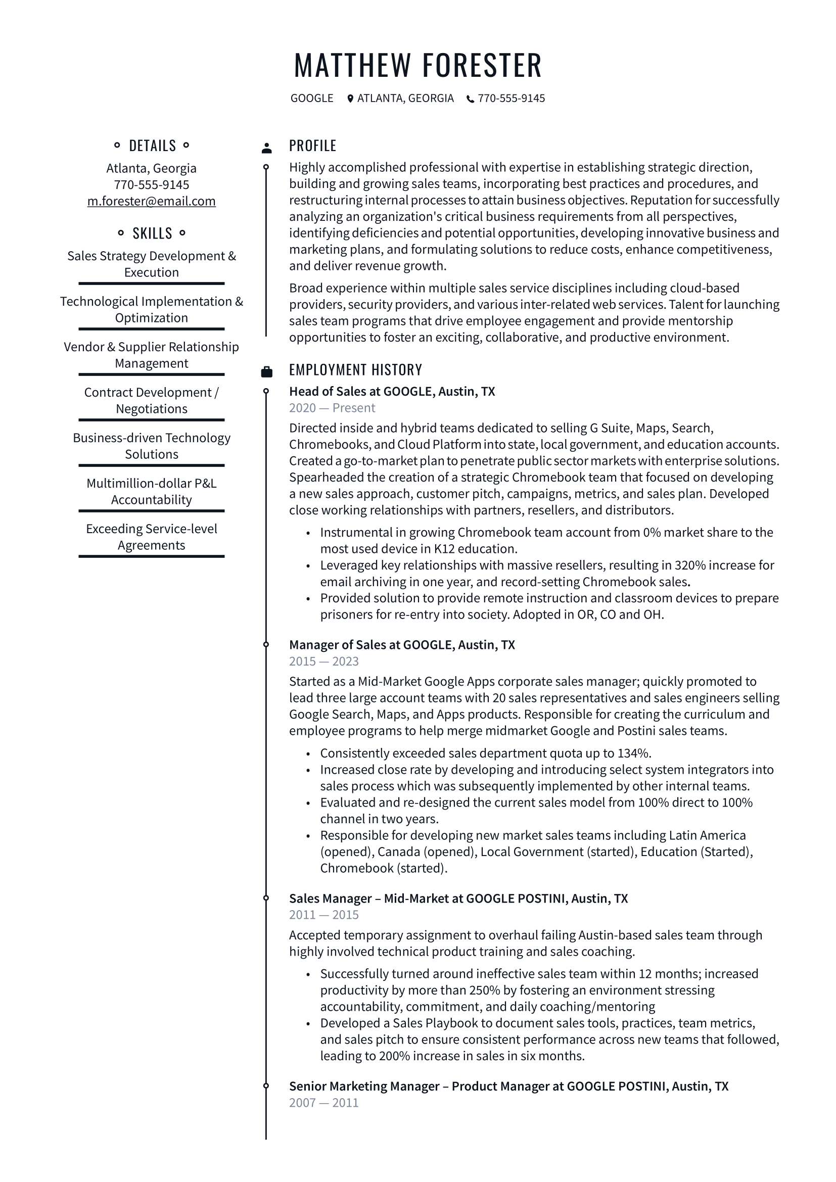 Google Resume Example & Writing Guide