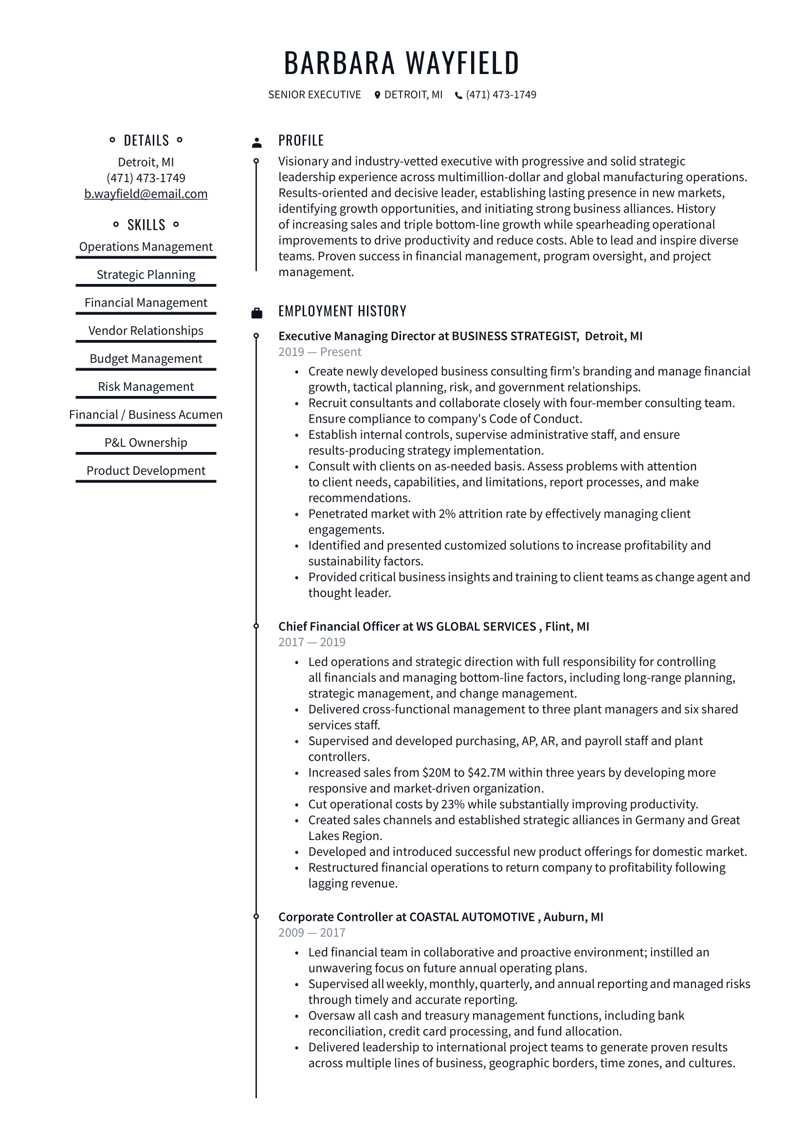 Senior Executive Resume Example & Writing Guide