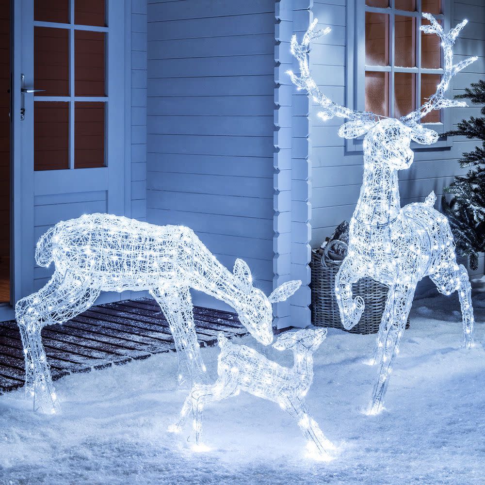 Light Up LED Sparkly Christmas Reindeer Indoor Outdoor Acrylic Figures, 3 Styles in H… | Christmas decorations diy outdoor, Outdoor christmas, Outdoor christmas diy
