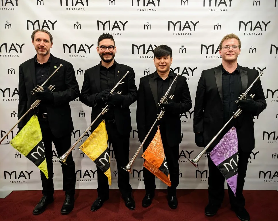Robbie and the rest of the Maysville Festival trumpet players