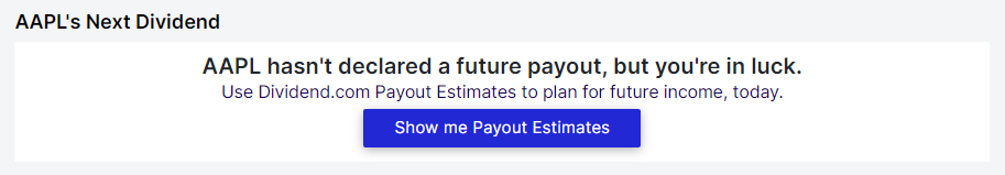 AAPL next est payout locked