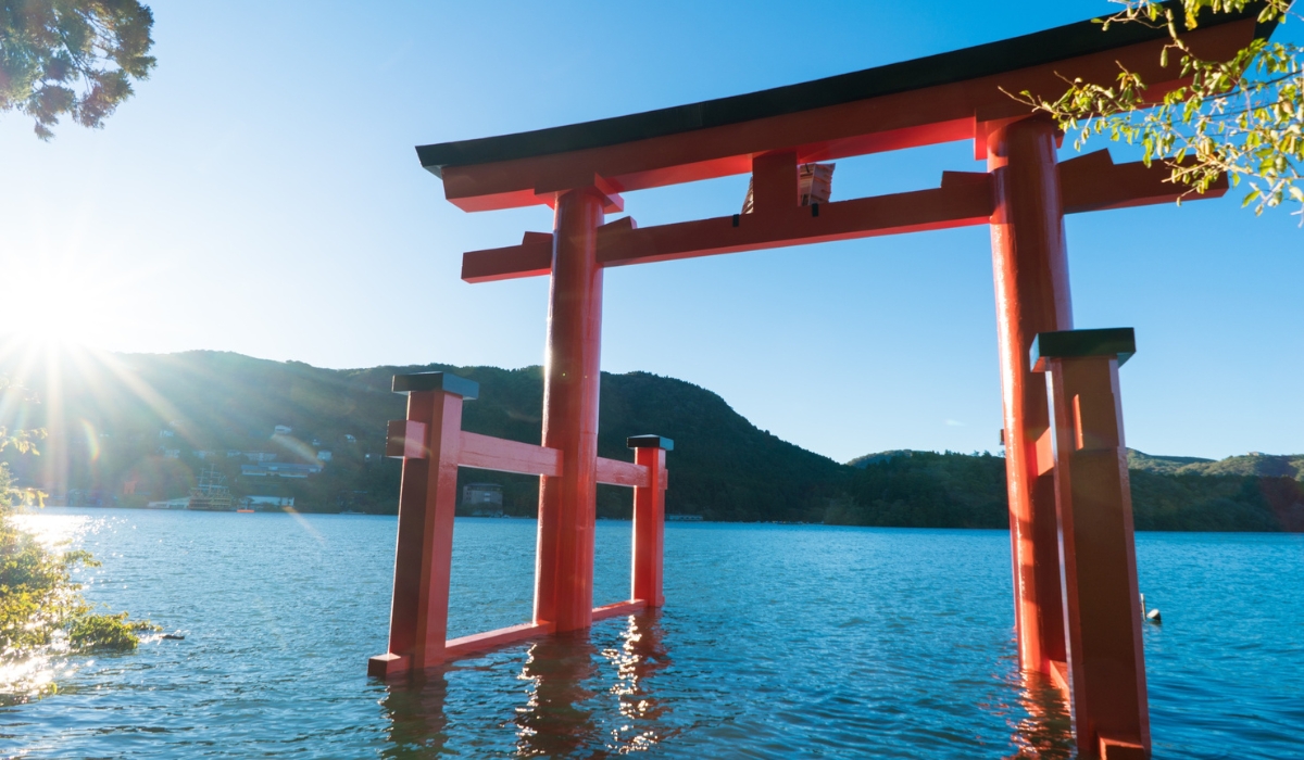 Hakone red Torii shrine in Japan