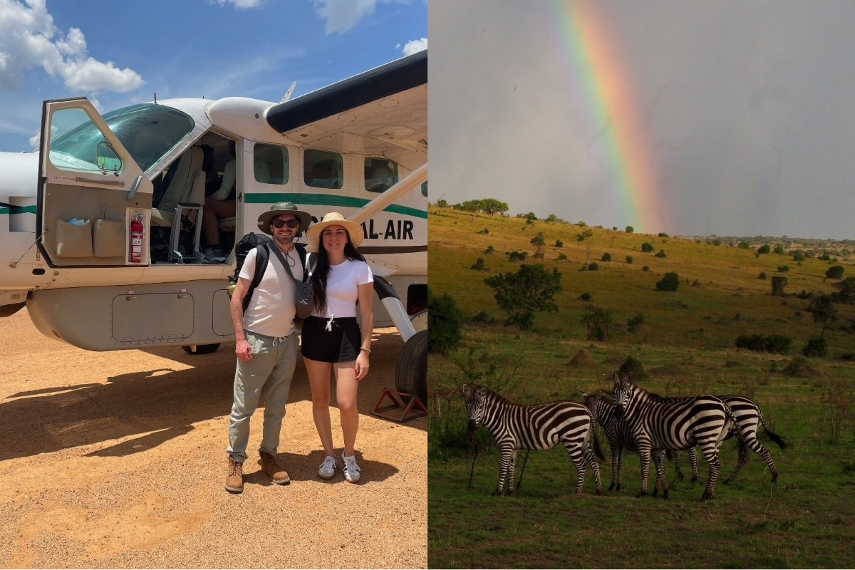 Destination Expert Stephanie and her husband exploring Tanzania (Photo: Stephanie Mifflin). 