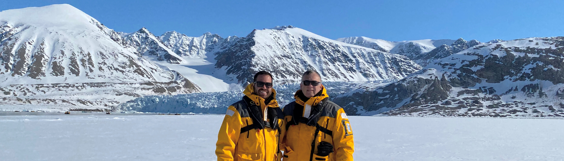 Travelers in the Arctic enjoying view of the Glaciers