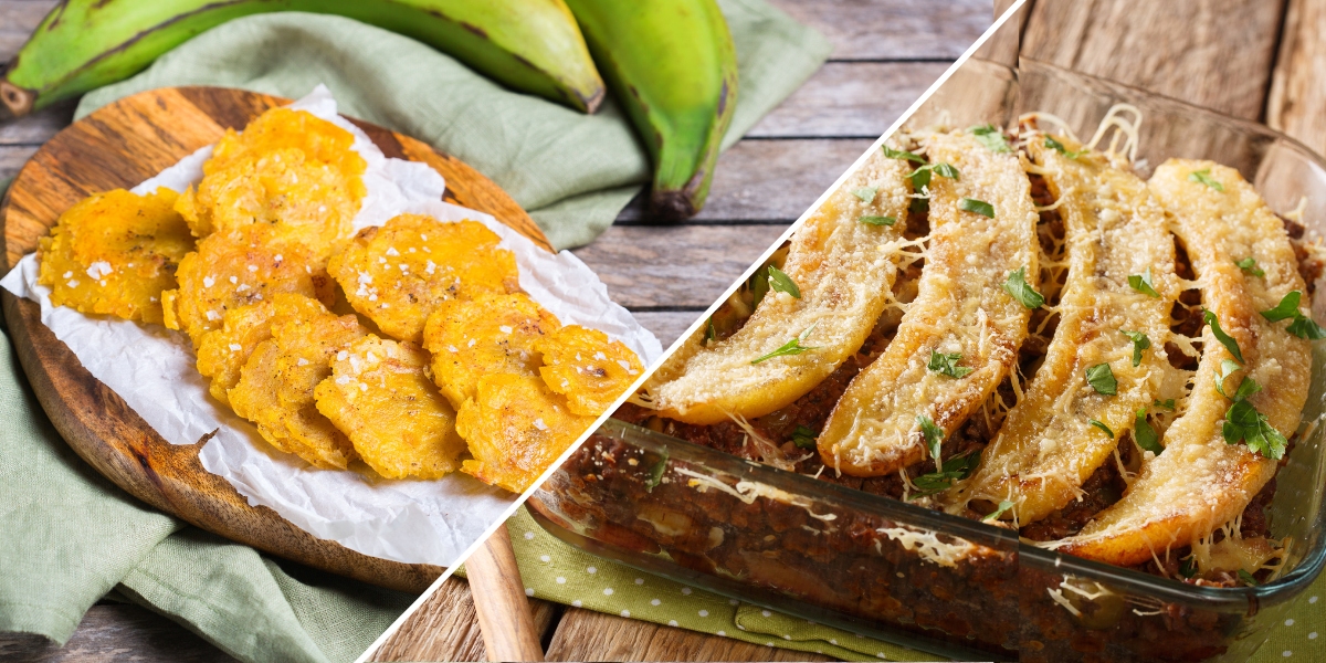 Tostones and maduros, plantains Costa Rican cuisine