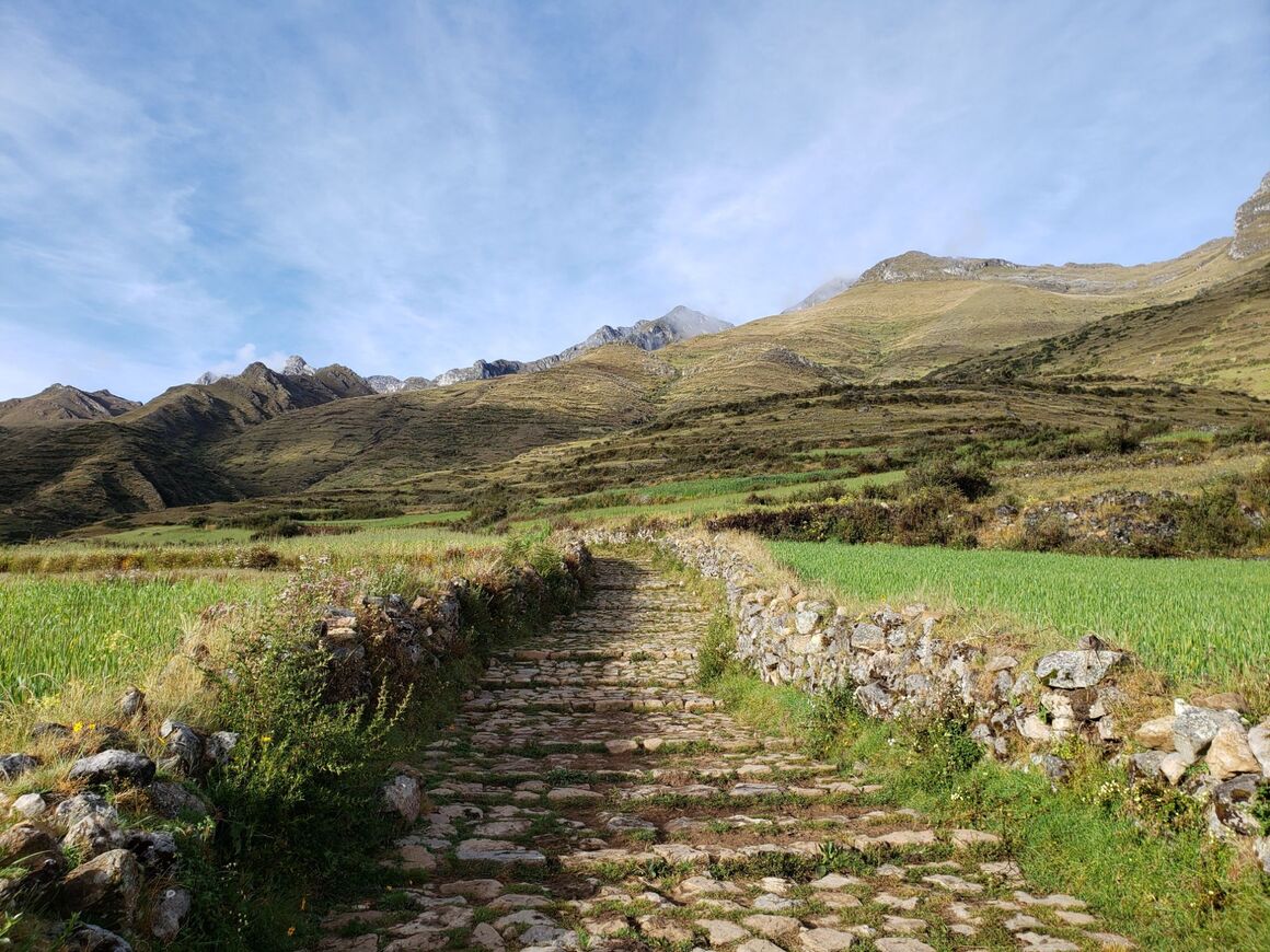 A well-preserved section of The Great Inca Trail out of Soledad de Tambo