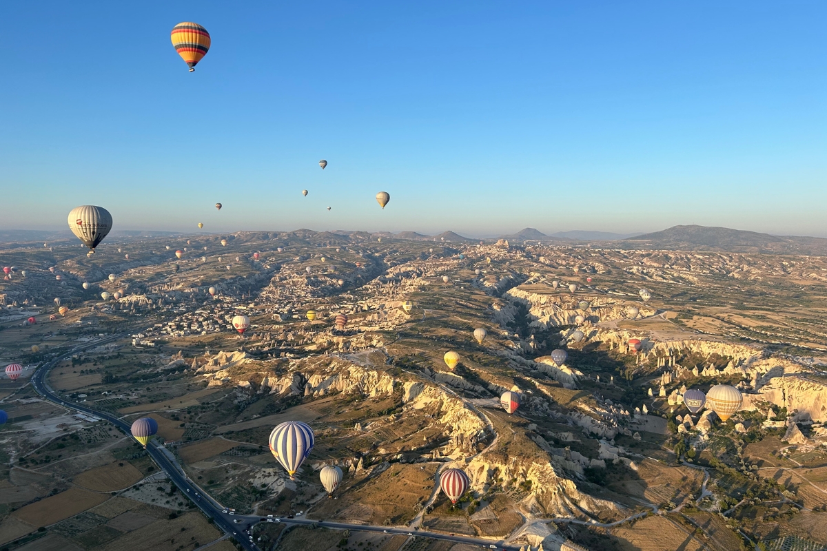 Adam takes in Cappadocia’s magic from a hot air balloon. (Photo: Adam Laughter) 