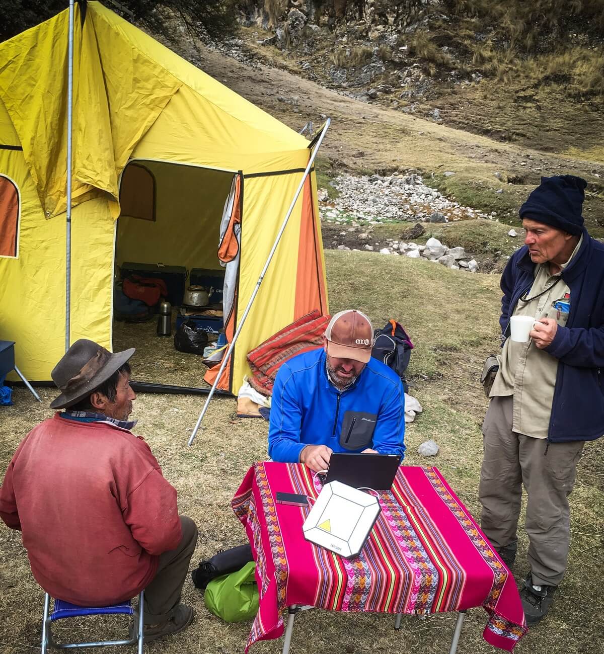 The author and his explorer friend John (right) capturing daily life on the Great Inca Trail