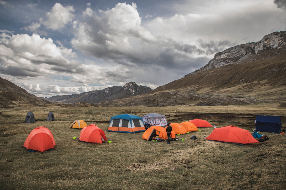 SA Expeditions Great Inca Trail camp set up in Peru