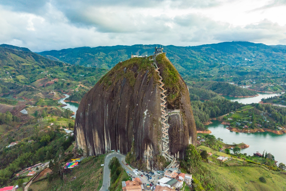 Beautiful aerial view of El Penol in Guatape, Colombia