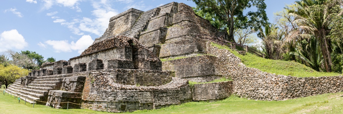 Altun Ha Temple of the Sun God, Maya ruins temple complex in Belize