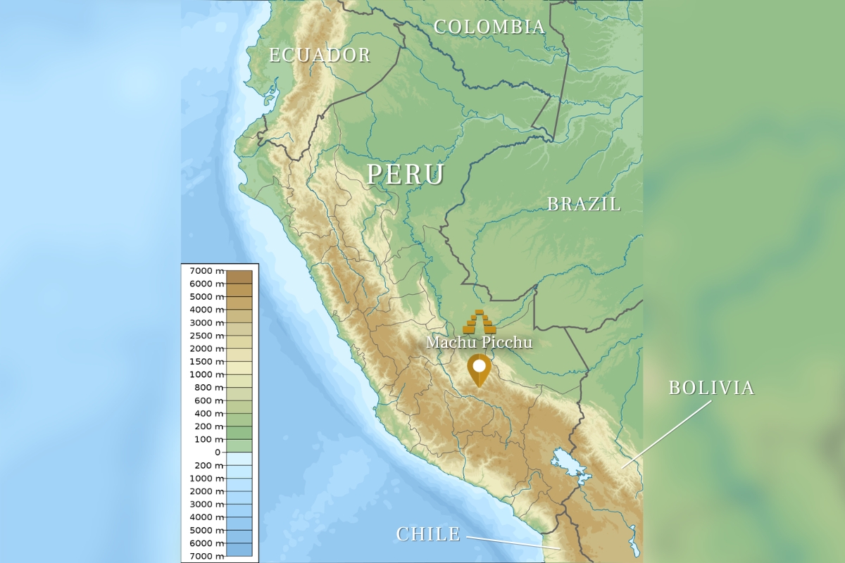 Machu Picchu in Peru Map