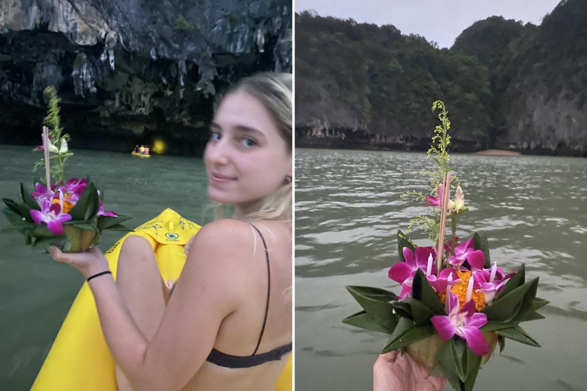 Floating self-made Krathong in Phuket Thailand
