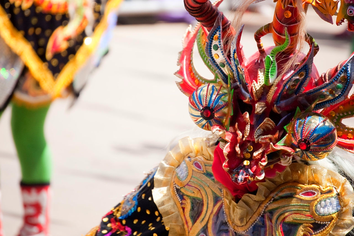 Diablada dancer at the Carnival parade in Oruro, Bolivia