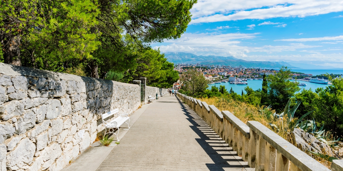 Walk up Marjan Hill to viewpoint of Adriatic Sea in Split, Croatia