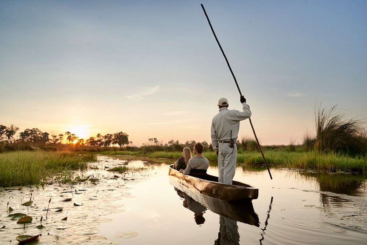 Mokoro on the Okavango Delta in Botswana