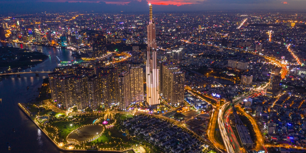 Aerial View of Ho Chi Minh City, Vietnam