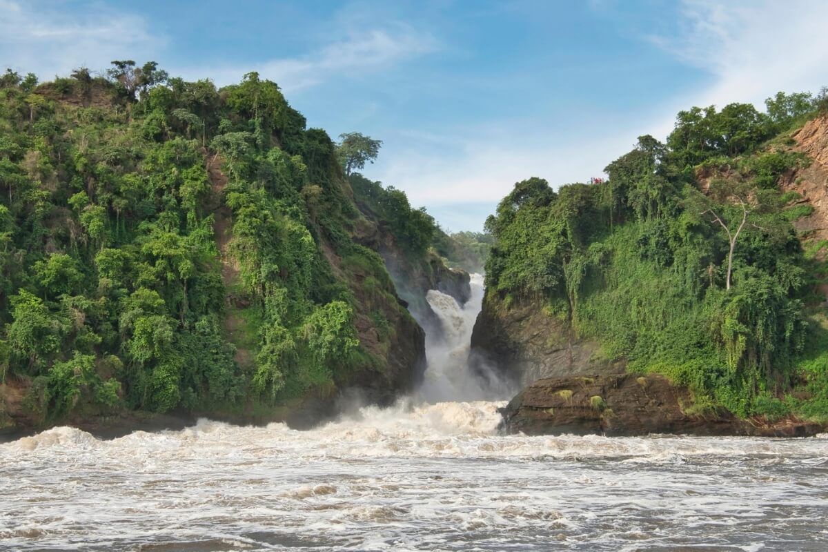 Roaring canyon waterfalls at Murchison Falls National Park, Uganda