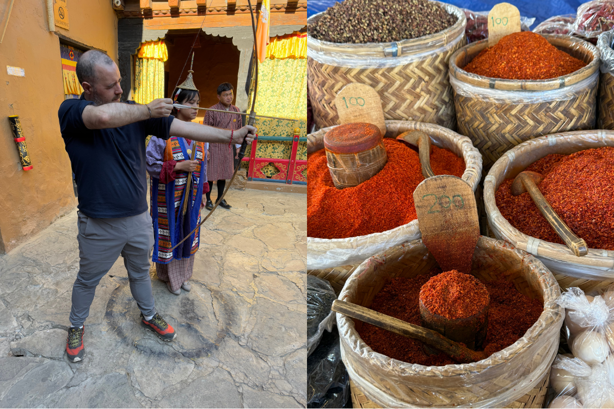 From fiery chilies at the local market to taking aim with Bhutan’s national sport, archery, SA Explorer Gerry discovered the flavors and traditions that make Thimphu pulse with life. (Photo: Gerry Coen)