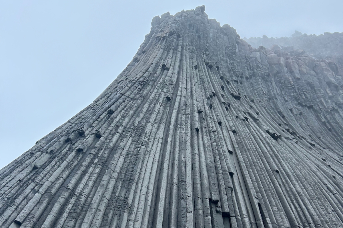 Columnar basalt formation at Edinburgh Hill, South Shetland Islands, Antarctica