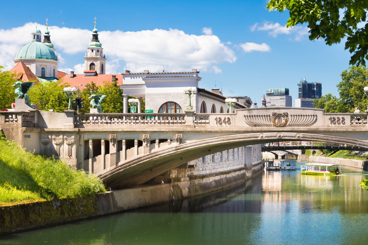 Dragon Bridge in Ljubljana, Slovenia