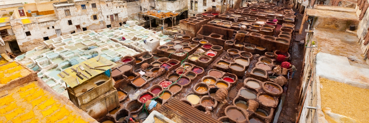 Leather tannery in Fes, Morocco