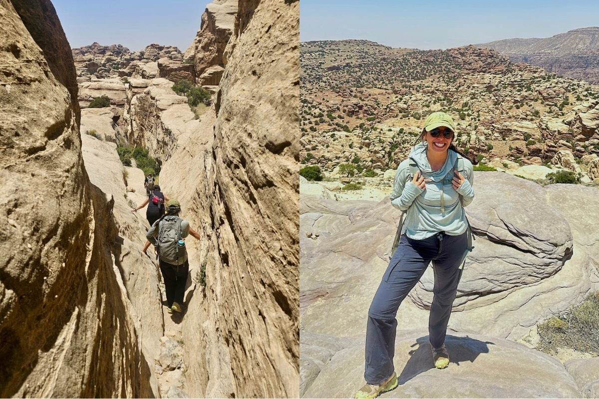 Hiking through Dana’s rugged trails on the way to Petra — every step revealing Jordan’s incredible landscapes. (Photo: Isabel Falls) 