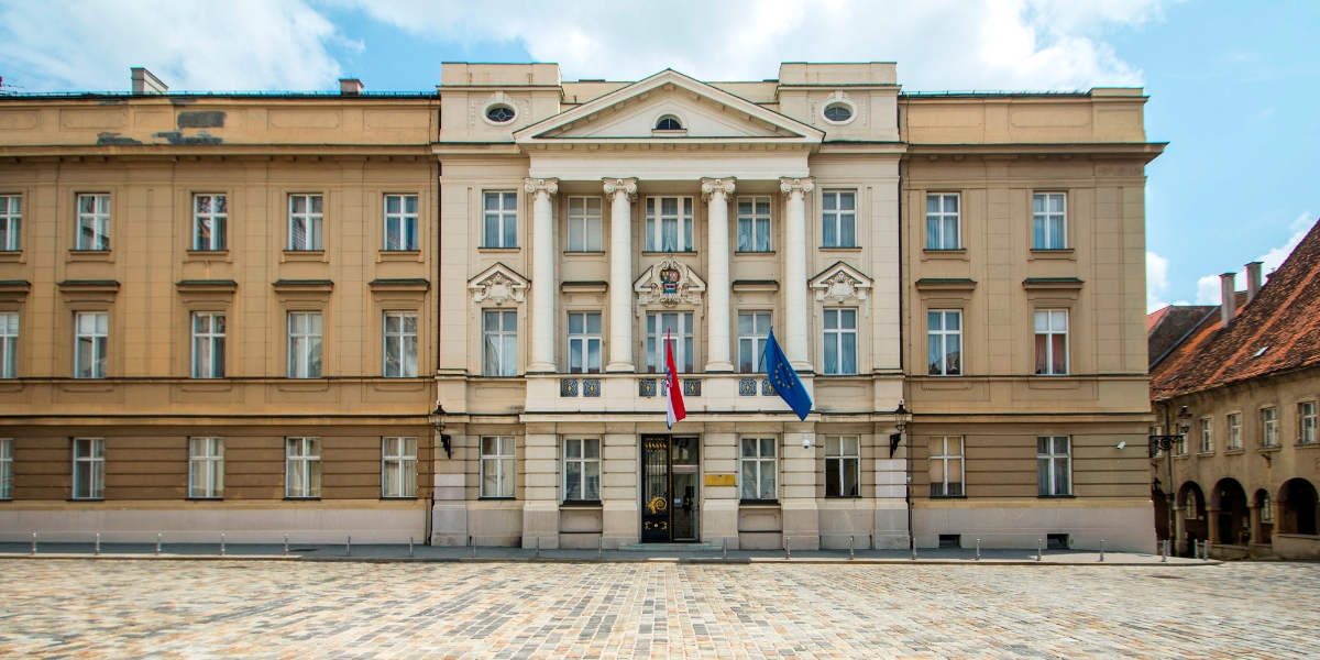 Croatian Parliament Building, Hrvatski sabor, in Zagreb, Croatia