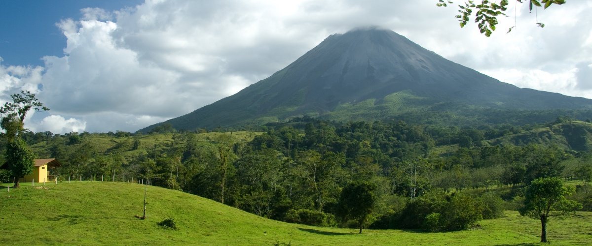 Panorama of Arenal Volcano National Park in Costa Rica